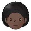 Samsung 플랫폼을 위한 person: dark skin tone, curly hair