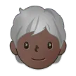 person: dark skin tone, white hair สำหรับแพลตฟอร์ม Samsung