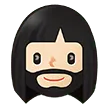 woman: light skin tone, beard for Samsung platform