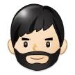 person: light skin tone, beard per la piattaforma Samsung