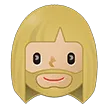 woman: medium-light skin tone, beard para a plataforma Samsung