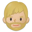 man: medium-light skin tone, beard für Samsung Plattform