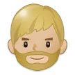 person: medium-light skin tone, beard สำหรับแพลตฟอร์ม Samsung