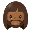 woman: medium-dark skin tone, beard for Samsung-plattformen