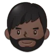 man: dark skin tone, beard untuk platform Samsung