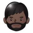 person: dark skin tone, beard per la piattaforma Samsung
