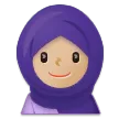 woman with headscarf: medium-light skin tone untuk platform Samsung