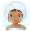 woman in steamy room: medium skin tone สำหรับแพลตฟอร์ม Samsung