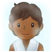 person in steamy room: medium-dark skin tone untuk platform Samsung