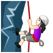 woman climbing: light skin tone für Samsung Plattform