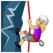 woman climbing: medium-light skin tone עבור פלטפורמת Samsung