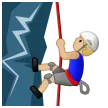 man climbing: medium-light skin tone til Samsung platform