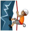 person climbing: medium skin tone pentru platforma Samsung