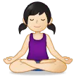 woman in lotus position: light skin tone for Samsung platform