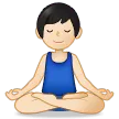 man in lotus position: light skin tone for Samsung platform