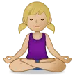 woman in lotus position: medium-light skin tone para a plataforma Samsung