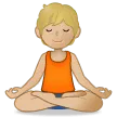 person in lotus position: medium-light skin tone per la piattaforma Samsung