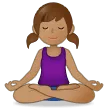 woman in lotus position: medium skin tone til Samsung platform