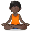 person in lotus position: dark skin tone สำหรับแพลตฟอร์ม Samsung