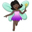 Samsung 平台中的 woman fairy: dark skin tone