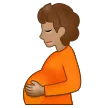 pregnant person: medium skin tone untuk platform Samsung
