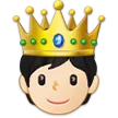 person with crown: light skin tone สำหรับแพลตฟอร์ม Samsung