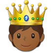 person with crown: medium-dark skin tone สำหรับแพลตฟอร์ม Samsung