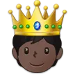 person with crown: dark skin tone untuk platform Samsung