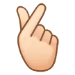 hand with index finger and thumb crossed: light skin tone per la piattaforma Samsung