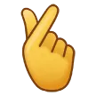 hand with index finger and thumb crossed για την πλατφόρμα Samsung