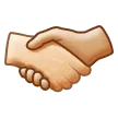 handshake: light skin tone, medium-light skin tone for Samsung platform