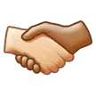 handshake: light skin tone, medium skin tone per la piattaforma Samsung