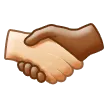 handshake: light skin tone, medium-dark skin tone untuk platform Samsung