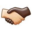 handshake: light skin tone, dark skin tone for Samsung platform