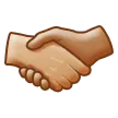 handshake: medium-light skin tone, medium skin tone per la piattaforma Samsung