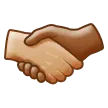 handshake: medium-light skin tone, medium-dark skin tone per la piattaforma Samsung