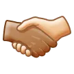Samsung platformu için handshake: medium skin tone, light skin tone