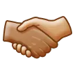 handshake: medium skin tone, medium-light skin tone per la piattaforma Samsung