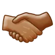 handshake: medium skin tone, medium-dark skin tone per la piattaforma Samsung