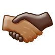 handshake: medium skin tone, dark skin tone สำหรับแพลตฟอร์ม Samsung