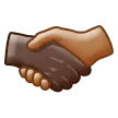 handshake: dark skin tone, medium skin tone สำหรับแพลตฟอร์ม Samsung