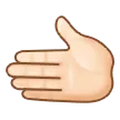 leftwards hand: light skin tone สำหรับแพลตฟอร์ม Samsung