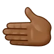 leftwards hand: medium-dark skin tone per la piattaforma Samsung