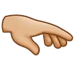 palm down hand: medium-light skin tone per la piattaforma Samsung