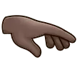 palm down hand: dark skin tone per la piattaforma Samsung