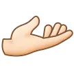 palm up hand: light skin tone untuk platform Samsung