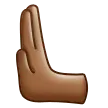 leftwards pushing hand: medium-dark skin tone für Samsung Plattform