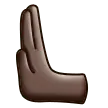 leftwards pushing hand: dark skin tone per la piattaforma Samsung