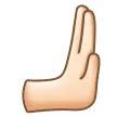 rightwards pushing hand: light skin tone لمنصة Samsung