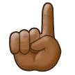 index pointing up: medium-dark skin tone لمنصة Samsung